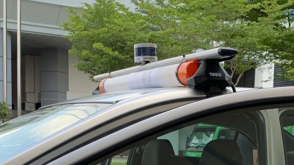 Roof-mounted sensors on the REKA autonomous test bed, Malaysia Autoshow 2023