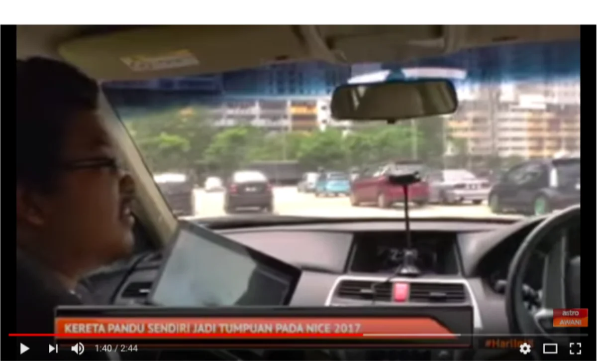 Astro Awani footage from inside REKA's self-driving car at NICE 2017